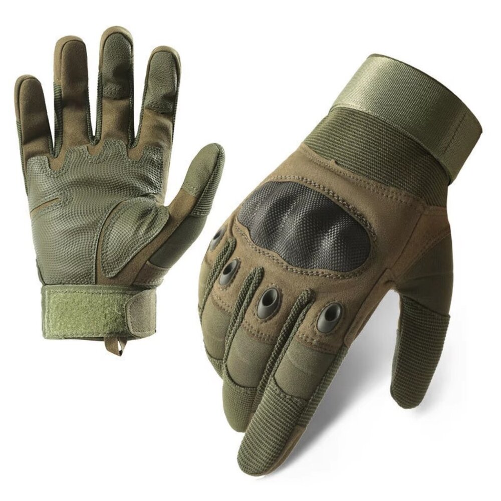 Touch Screen Tactical Gloves Green Full Finger Outdoor Riding Hiking Work Gloves